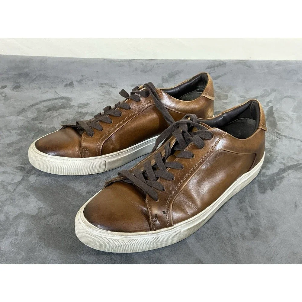 Vitorio Russo Classic Men's Sneakers 10 M Leather Caramel Brown Newton Model